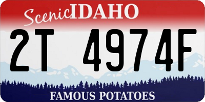 ID license plate 2T4974F