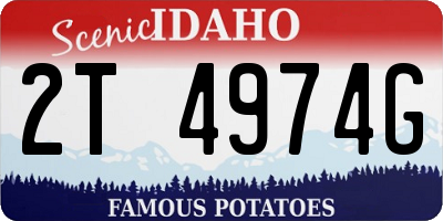 ID license plate 2T4974G