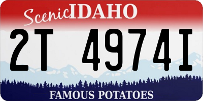 ID license plate 2T4974I