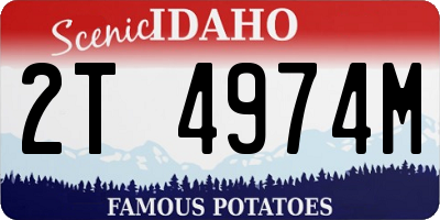 ID license plate 2T4974M