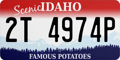 ID license plate 2T4974P
