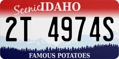 ID license plate 2T4974S