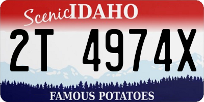 ID license plate 2T4974X