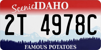 ID license plate 2T4978C