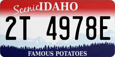 ID license plate 2T4978E