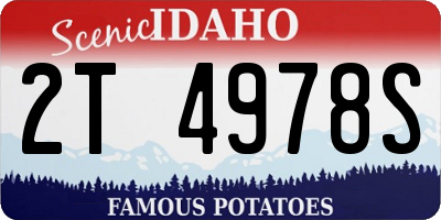 ID license plate 2T4978S
