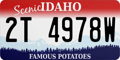 ID license plate 2T4978W