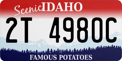 ID license plate 2T4980C