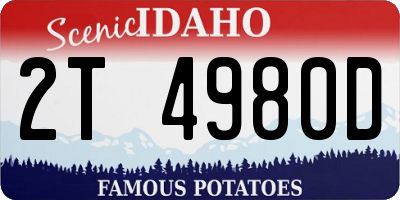 ID license plate 2T4980D