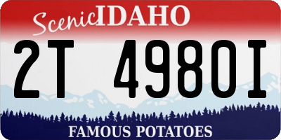 ID license plate 2T4980I