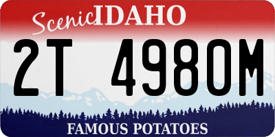 ID license plate 2T4980M