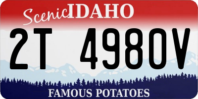 ID license plate 2T4980V