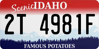 ID license plate 2T4981F