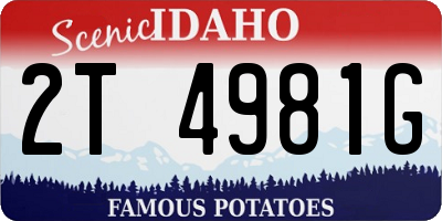 ID license plate 2T4981G