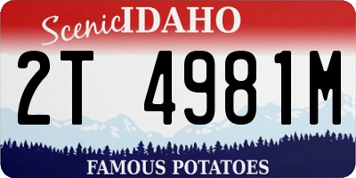 ID license plate 2T4981M