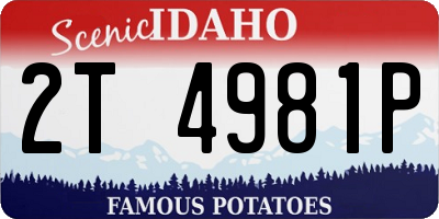 ID license plate 2T4981P