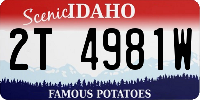 ID license plate 2T4981W