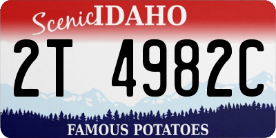 ID license plate 2T4982C