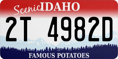 ID license plate 2T4982D