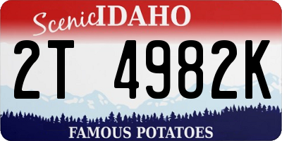 ID license plate 2T4982K