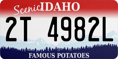 ID license plate 2T4982L