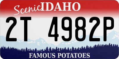 ID license plate 2T4982P