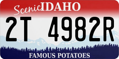 ID license plate 2T4982R