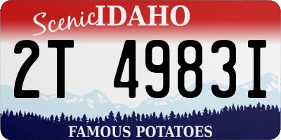 ID license plate 2T4983I