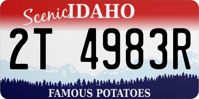 ID license plate 2T4983R