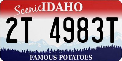 ID license plate 2T4983T
