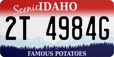 ID license plate 2T4984G
