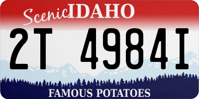 ID license plate 2T4984I