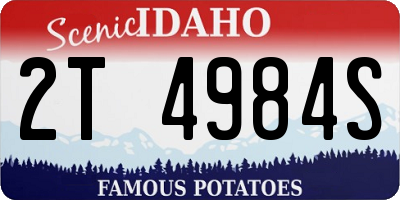 ID license plate 2T4984S