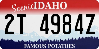 ID license plate 2T4984Z