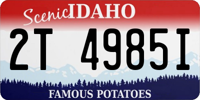 ID license plate 2T4985I