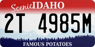 ID license plate 2T4985M