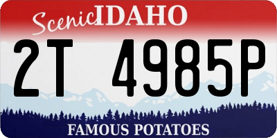 ID license plate 2T4985P