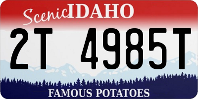 ID license plate 2T4985T