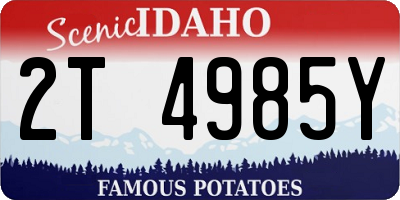 ID license plate 2T4985Y