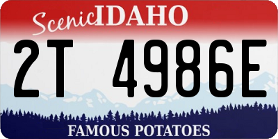 ID license plate 2T4986E