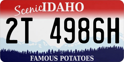 ID license plate 2T4986H