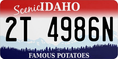 ID license plate 2T4986N
