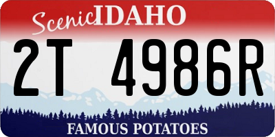 ID license plate 2T4986R