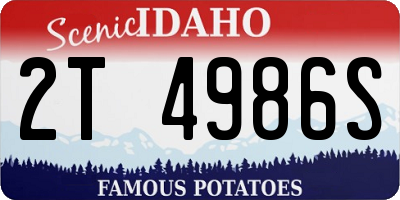 ID license plate 2T4986S