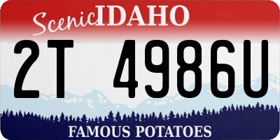 ID license plate 2T4986U