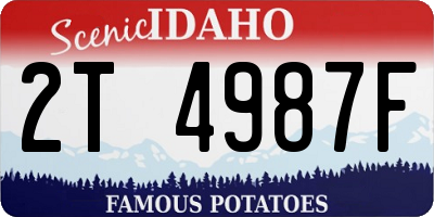 ID license plate 2T4987F