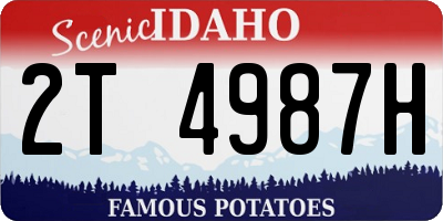 ID license plate 2T4987H