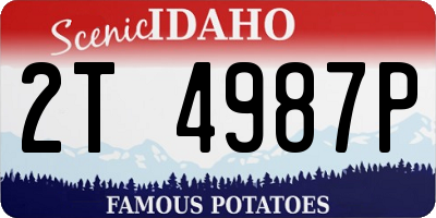 ID license plate 2T4987P