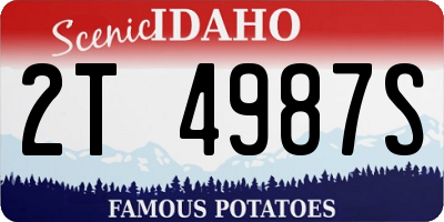 ID license plate 2T4987S