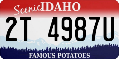 ID license plate 2T4987U